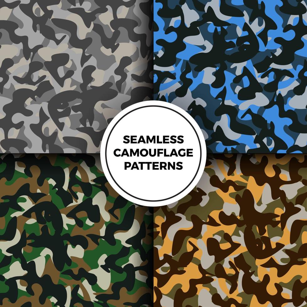 textur militära kamouflage sömlösa mönster. abstrakt armé och jaktmaskeringsprydnad. vektor