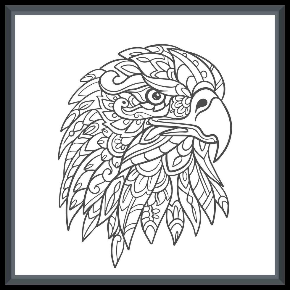 Adler Kopf Mandala Kunst isoliert auf Weiß Hintergrund. vektor
