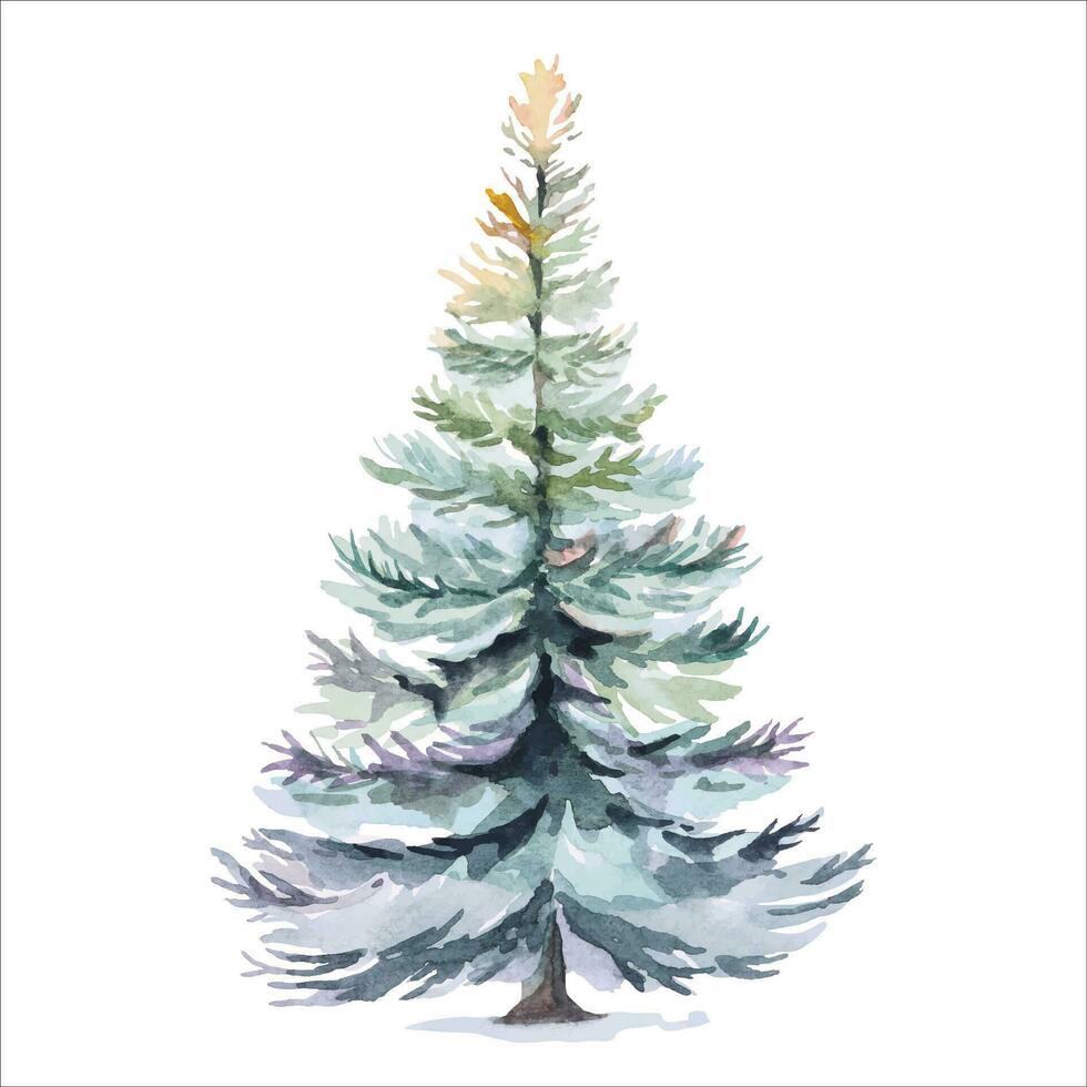 Aquarell Grün Weihnachten Baum.Kiefer Baum vektor