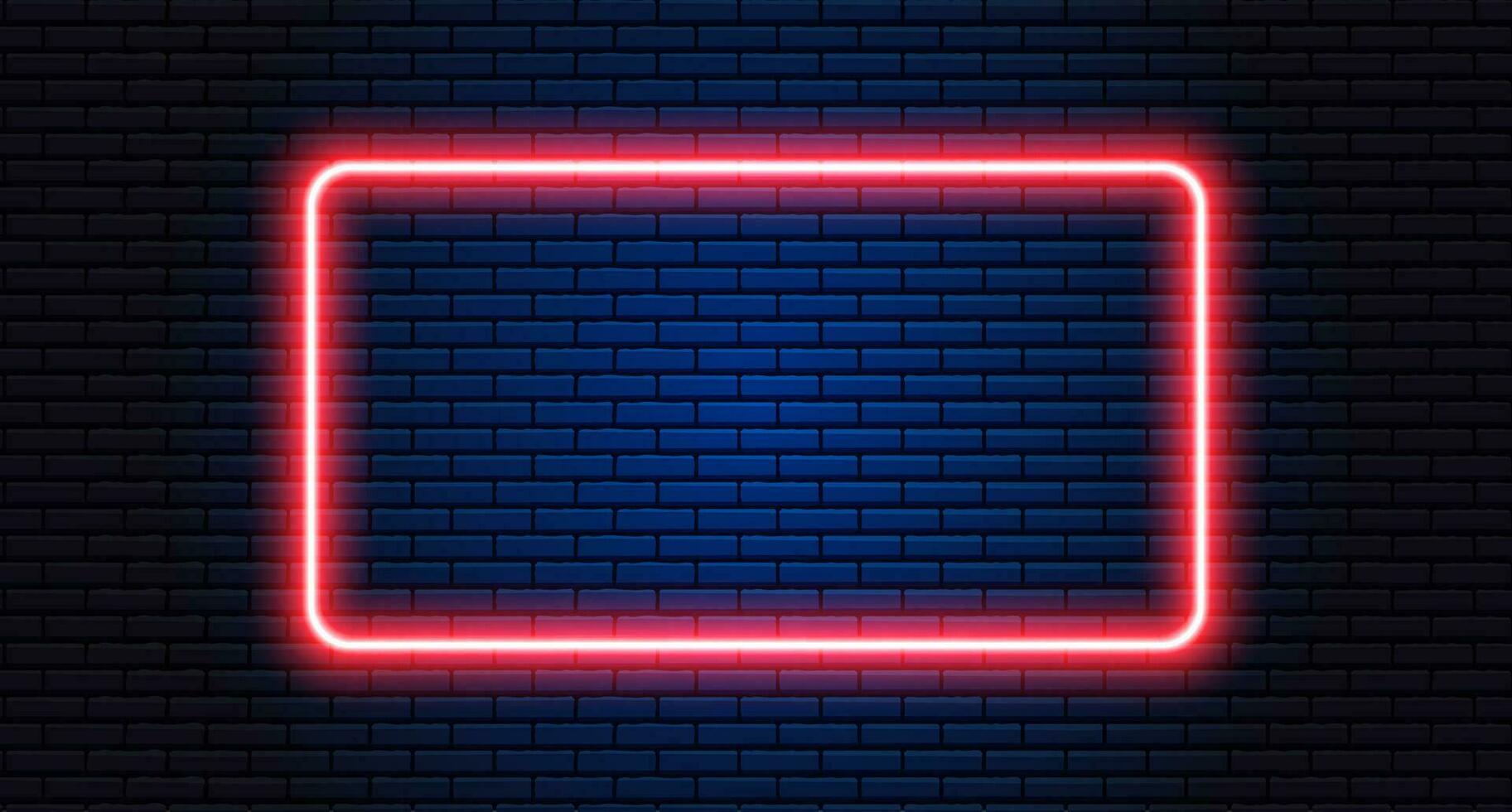 neon ram för din design. lampor tecken. abstrakt neon bakgrund för skylt eller anslagstavla. geometrisk glöd översikt form eller laser lysande rader. vektor illustration.