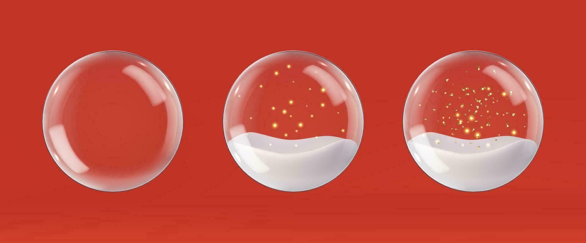 3d realistisk hängande glas jul bollar vektor