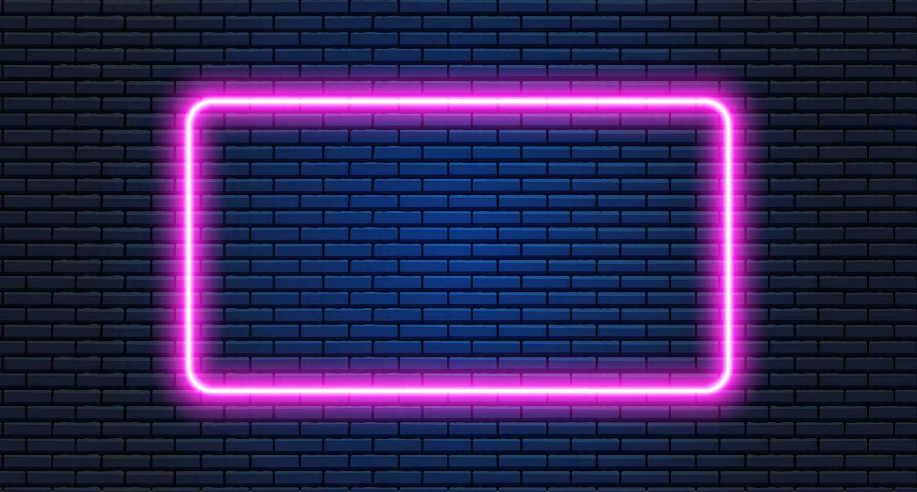 neon ram för din design. lampor tecken. abstrakt neon bakgrund för skylt eller anslagstavla. geometrisk glöd översikt form eller laser lysande rader. vektor illustration.