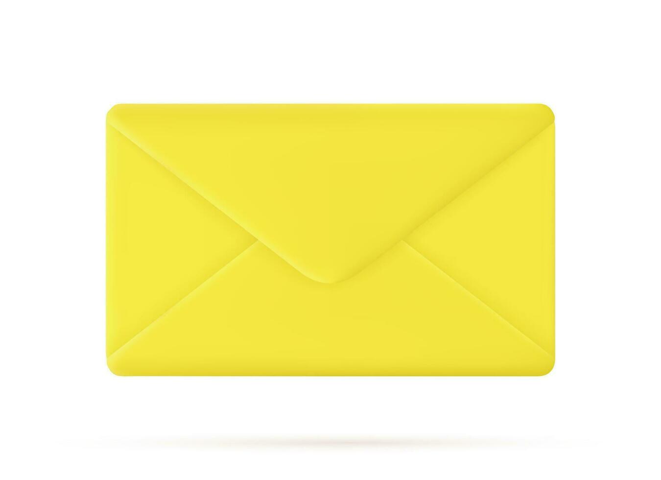 3d machen geschlossen Mail Briefumschlag Symbol isoliert auf Weiß Hintergrund. Neu ungelesen Email Benachrichtigung. Vektor Illustration