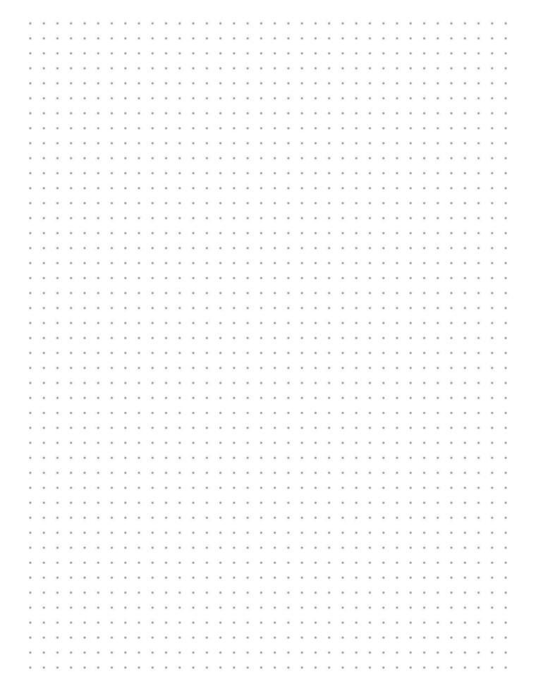 Gitter Papier. gepunktet Gitter auf Weiß Hintergrund. Weiß geometrisch Muster zum Schule, Hefte, Tagebuch, Anmerkungen, Banner, drucken, Bücher. schwarz Punkt Gitter Graph Papier Vorlage zum Notizbücher. Vektor Illustration.