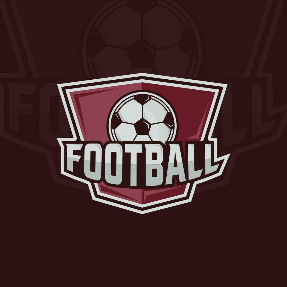 Fußball Fußball Emblem Logo Vektor Illustration Vorlage Symbol Grafik Design. Ball Sport Zeichen oder Symbol mit Abzeichen Schild zum Verein oder Mannschaft Sport