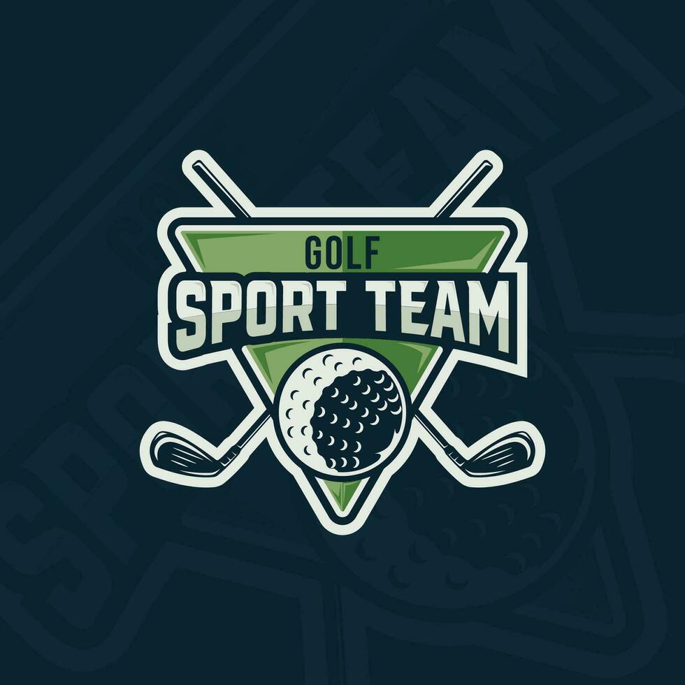 Golf Verein Emblem Logo Vektor Illustration Vorlage Symbol Grafik Design. Stock und Ball von Sport Zeichen oder Symbol zum Turnier oder Liga Mannschaft mit Abzeichen Schild Konzept