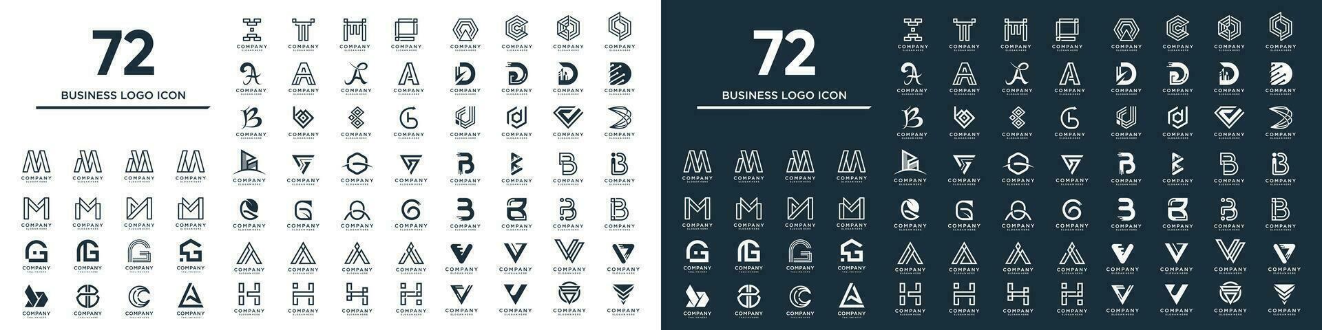 uppsättning av samling 72 företag design element vektor ikon aning med kreativ begrepp stil