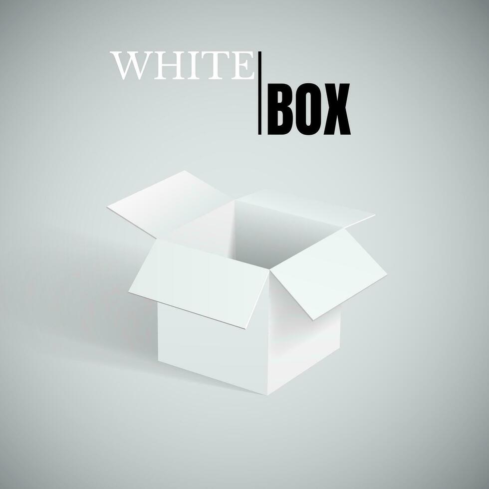 öffnen Kasten, Weiß Karton, Vektor Container