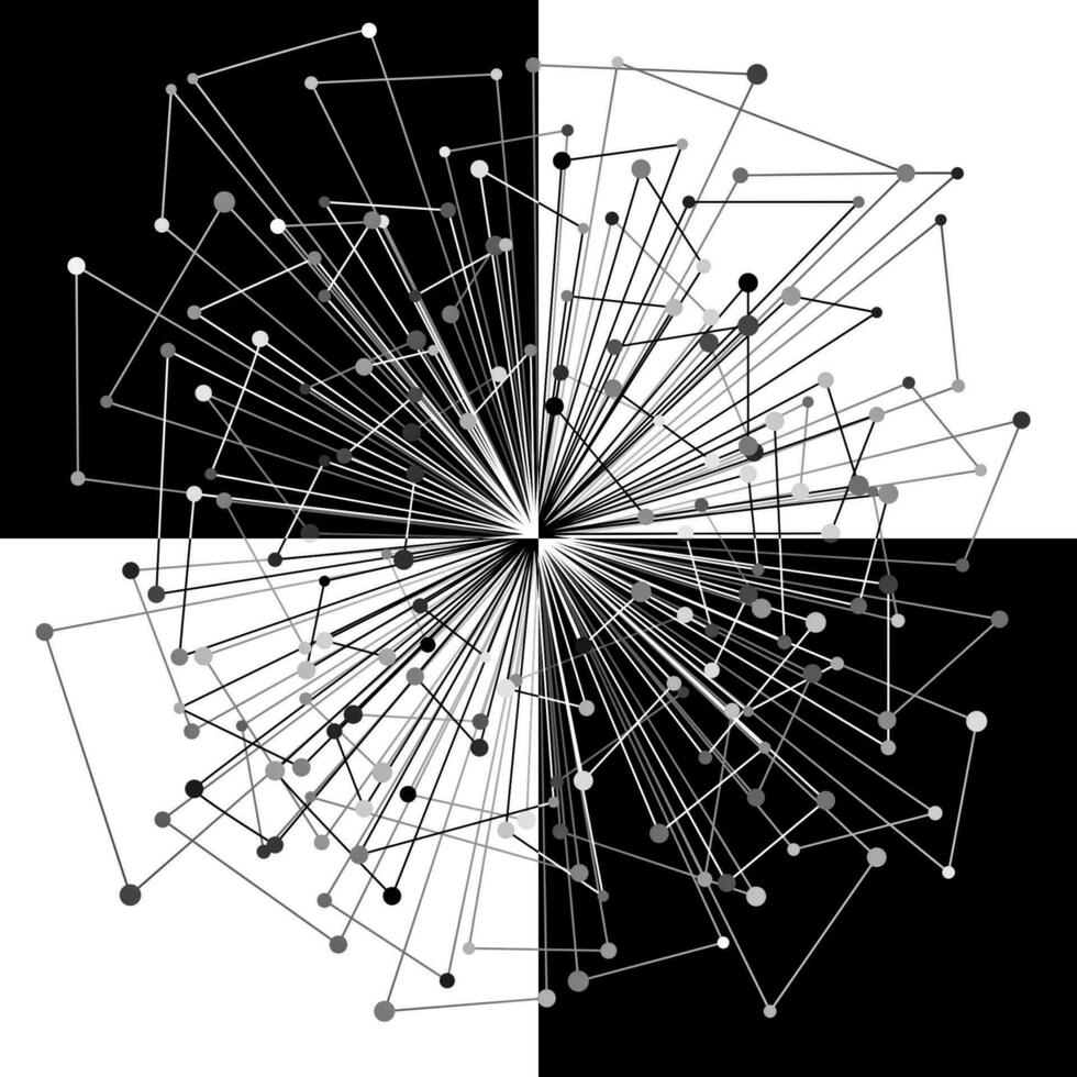 abstrakt geometrisk bakgrund med ansluten rader och prickar vektor