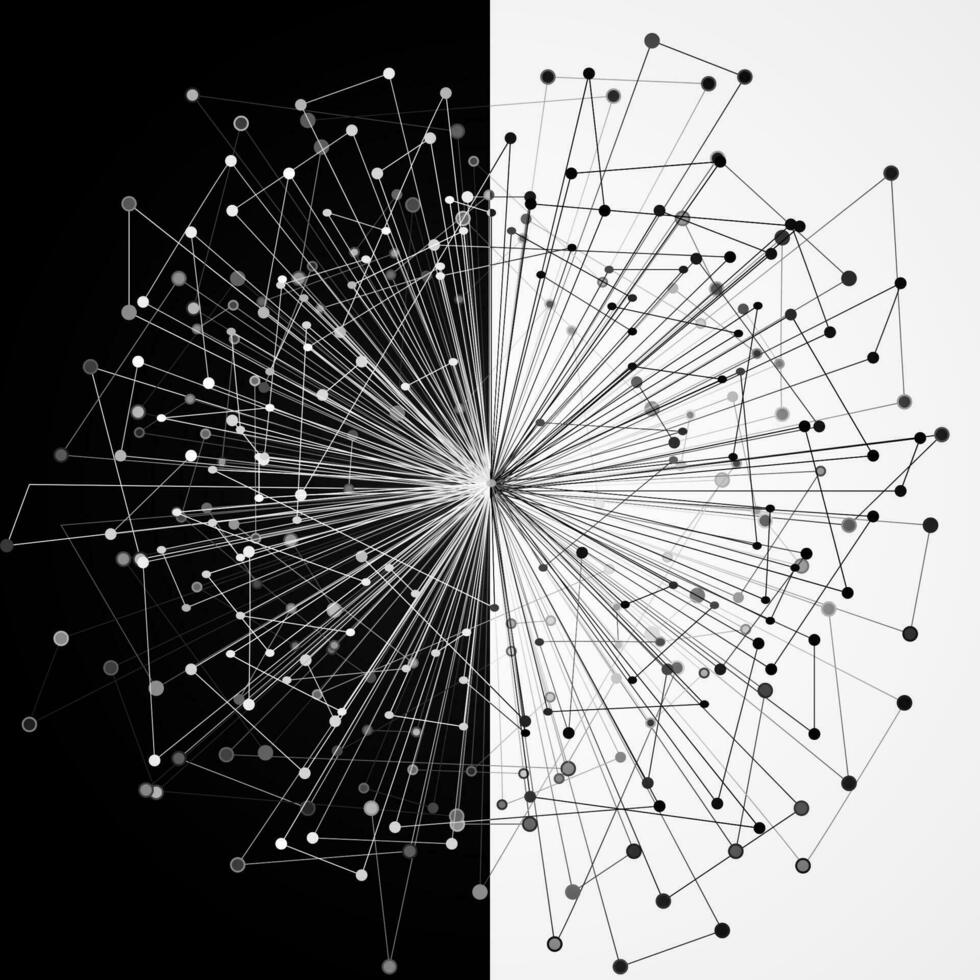 abstrakt geometrisch Hintergrund mit in Verbindung gebracht Linien und Punkte vektor