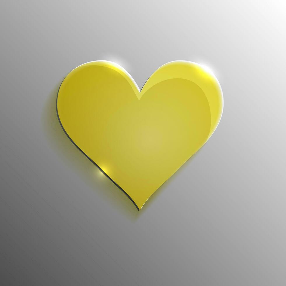 Gelb Glas Vektor Symbol Herz