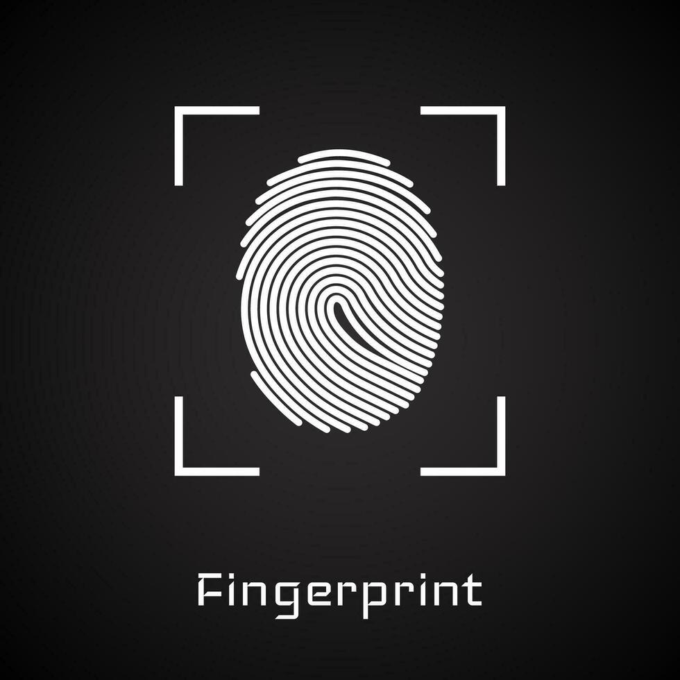 Finger drucken Scannen Identifizierung System. biometrisch Genehmigung und Geschäft Sicherheit Konzept. Vektor Illustration