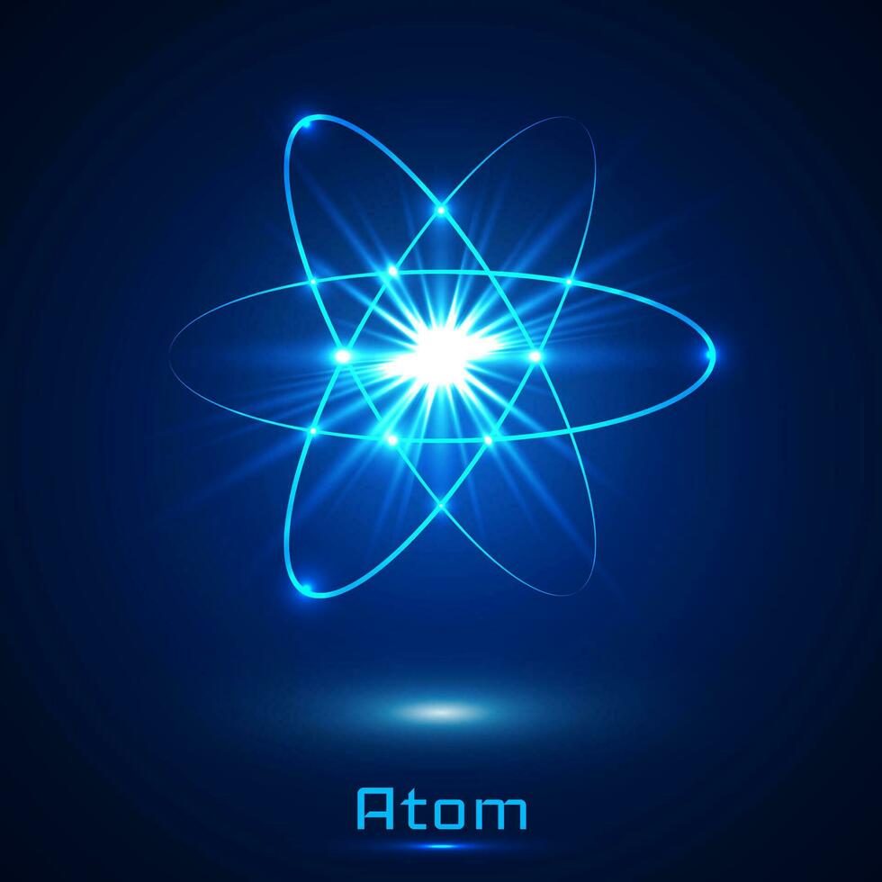 Vektor leuchtenden Neon- Beleuchtung Atom Modell-