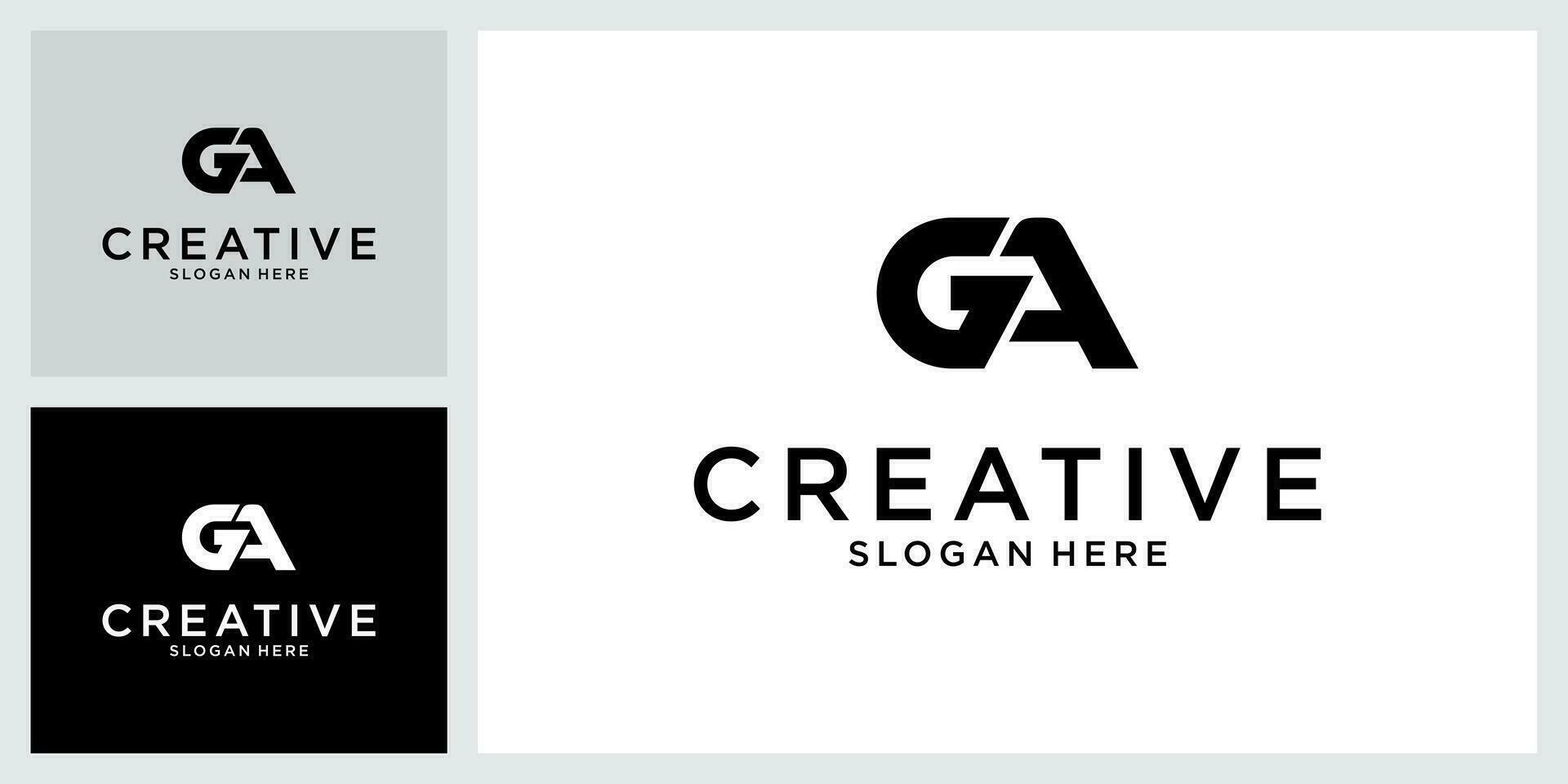 ga oder ag Initiale Brief Logo Design Vektor