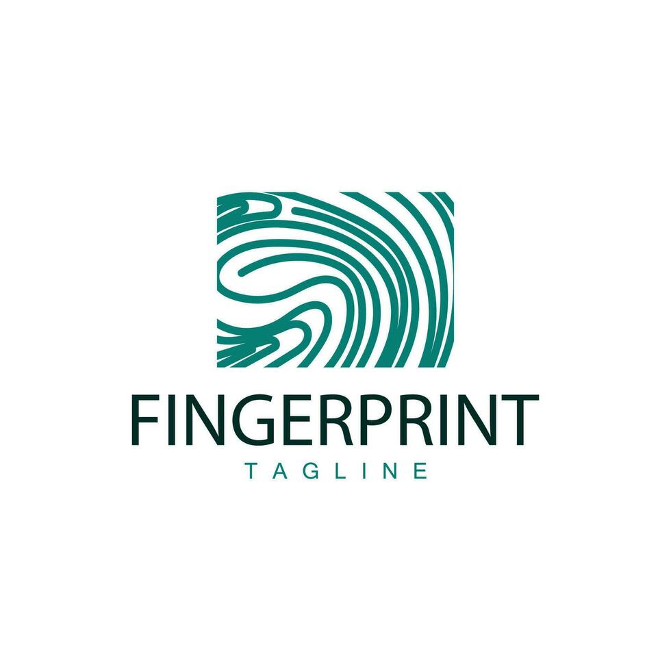 enkel och elegant modern identitet fingeravtryck logotyp teknologi design för företag branding vektor