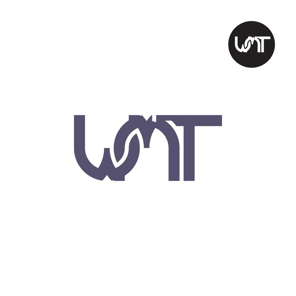 Brief wmt Monogramm Logo Design vektor