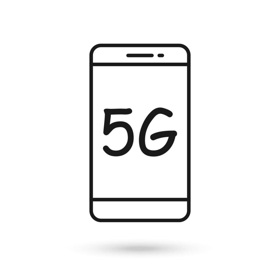 Handy-flaches Design-Symbol mit 5g-Kommunikationstechnologie-Symbol vektor