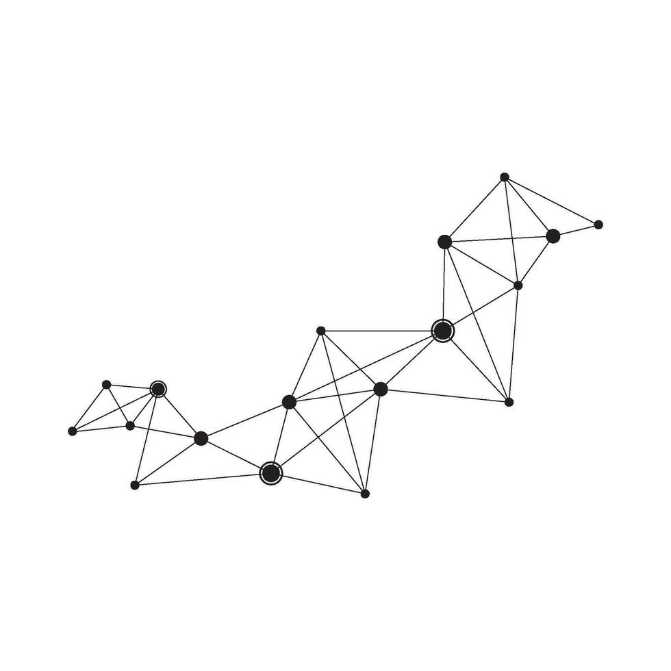 polygonal Plats bakgrund med ansluter prickar och rader vektor