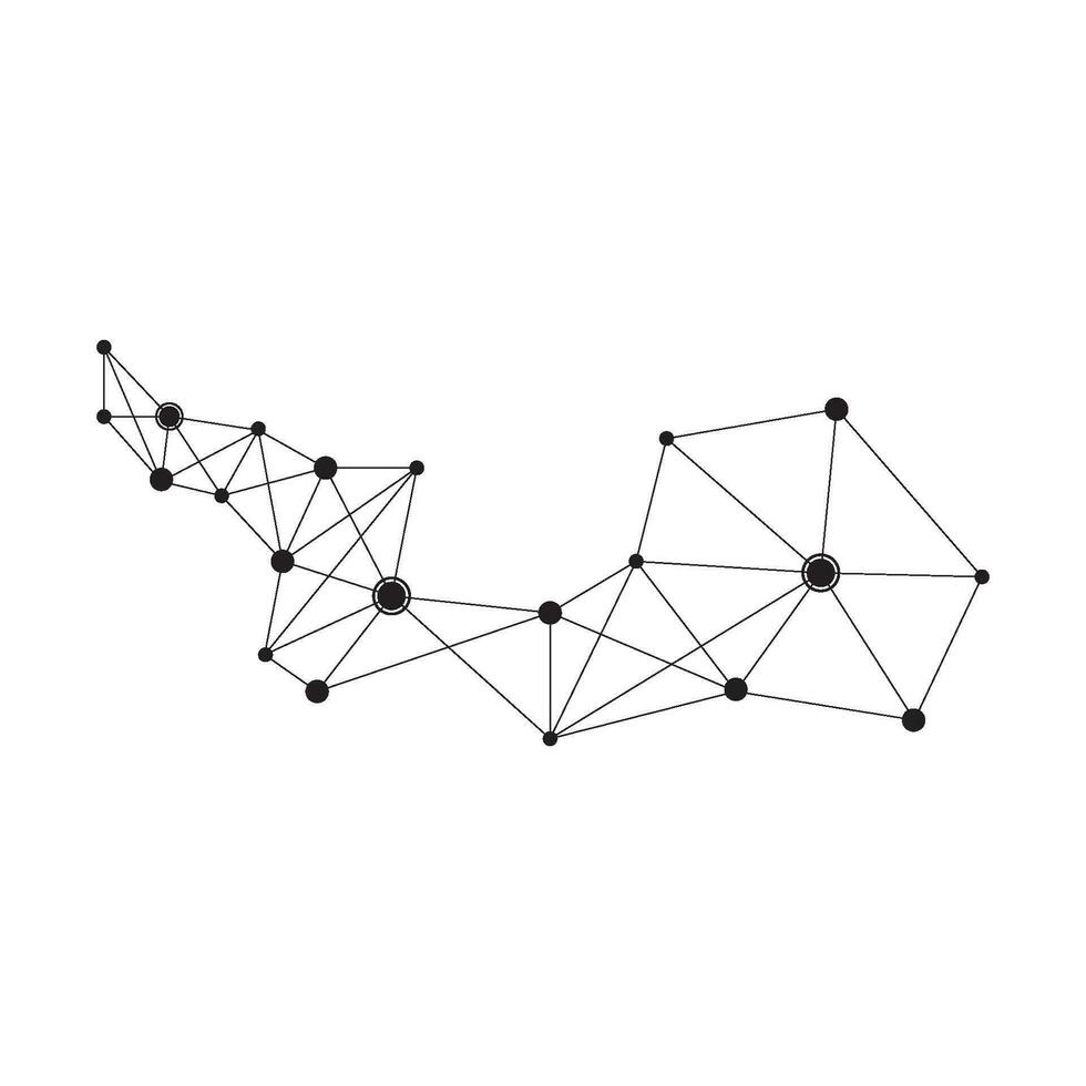 polygonal Raum Hintergrund mit verbinden Punkte und Linien vektor