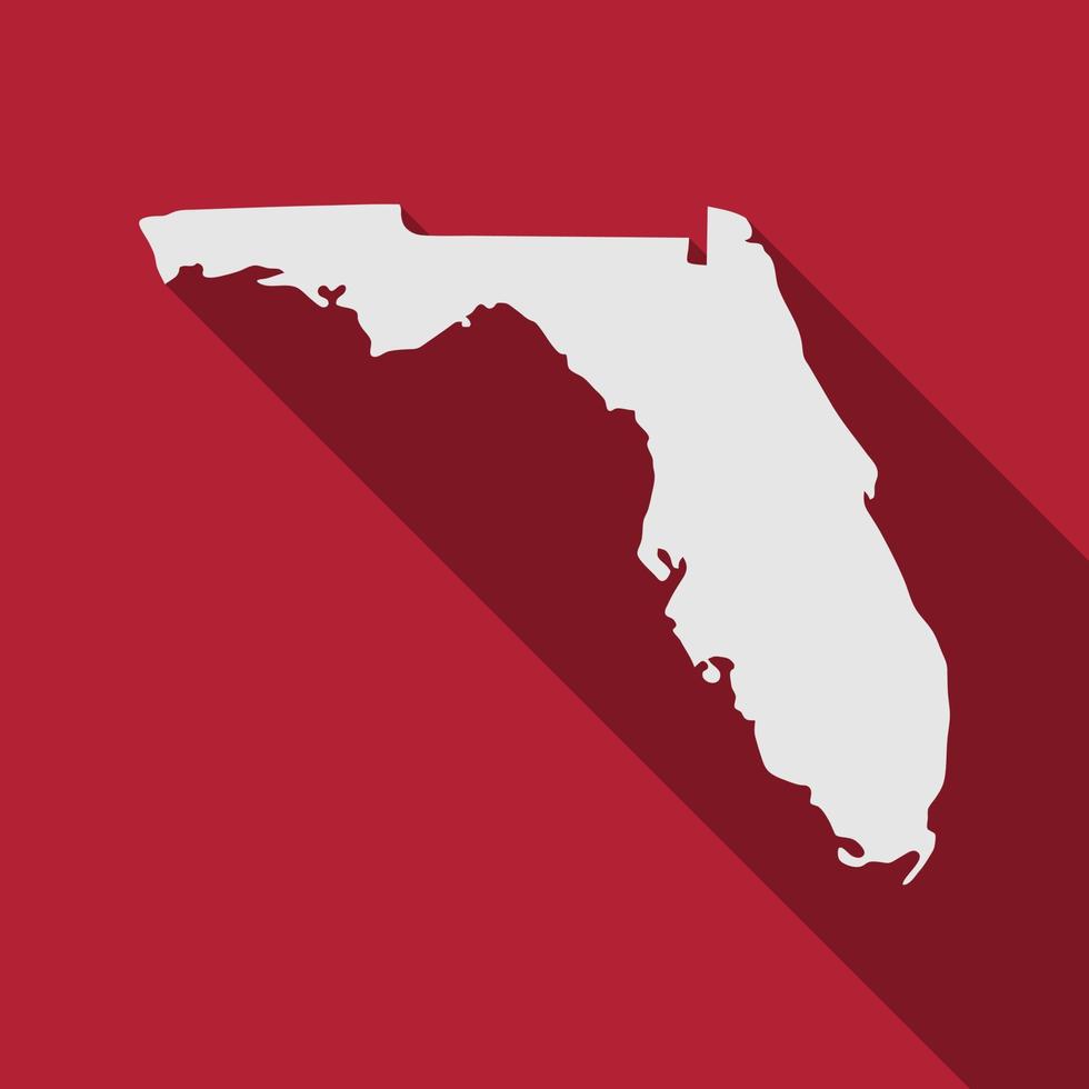 Florida State Karte mit langem Schatten vektor