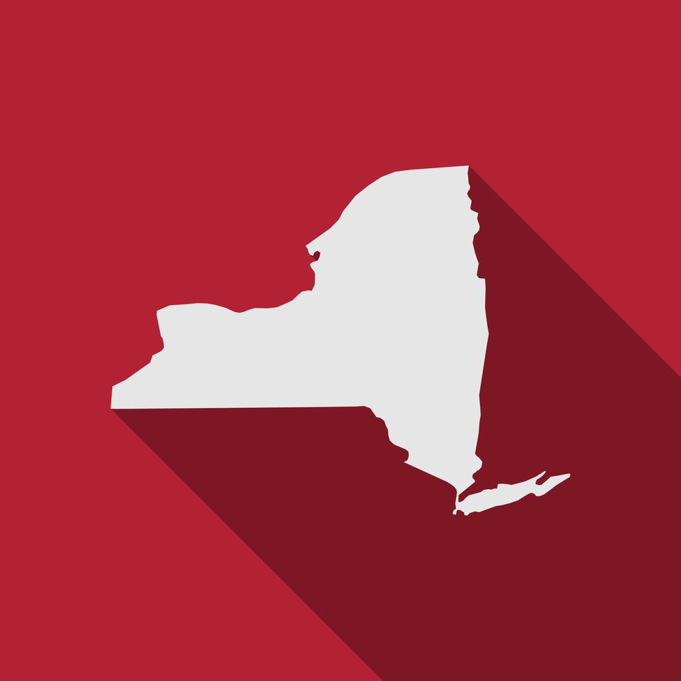 New York State Map mit langem Schatten vektor