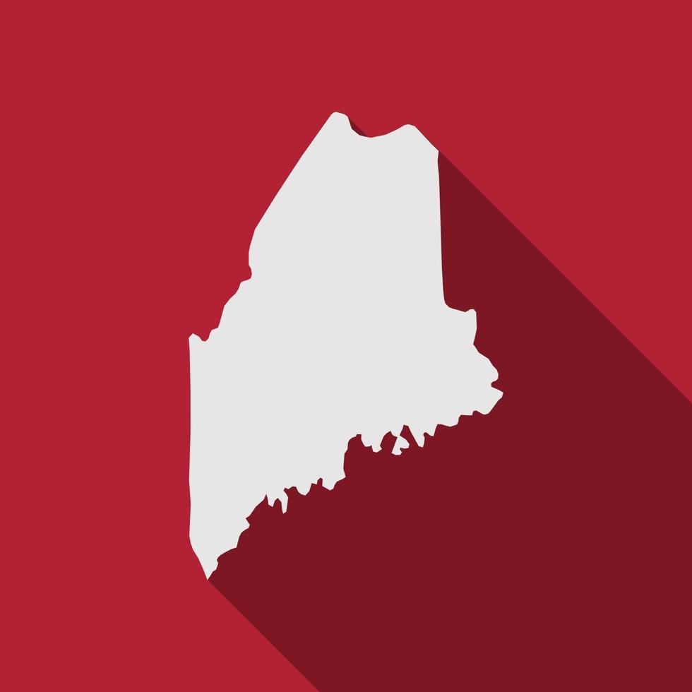 Maine State Karte mit langem Schatten vektor