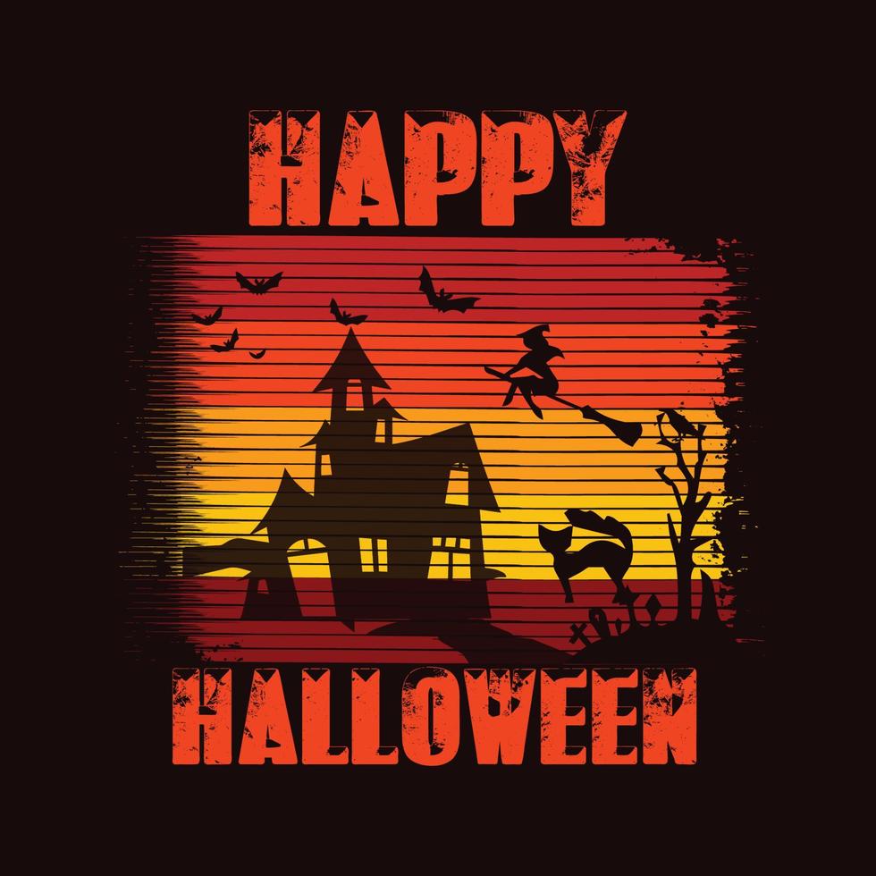 Happy Halloween modernes Typografie-T-Shirt-Design vektor