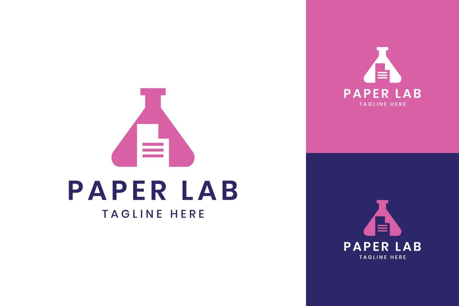 papper laboratorium negativ rymd logotyp design vektor