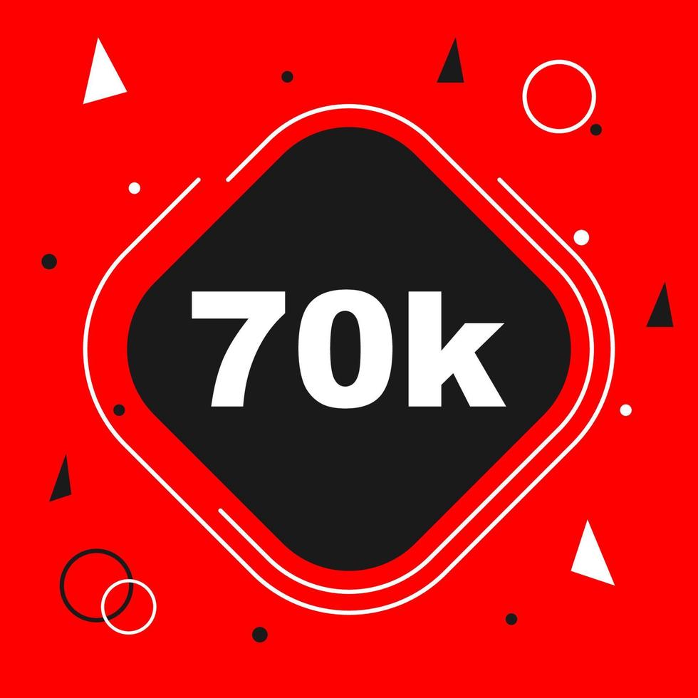 70k Follower danke Hintergrund vektor