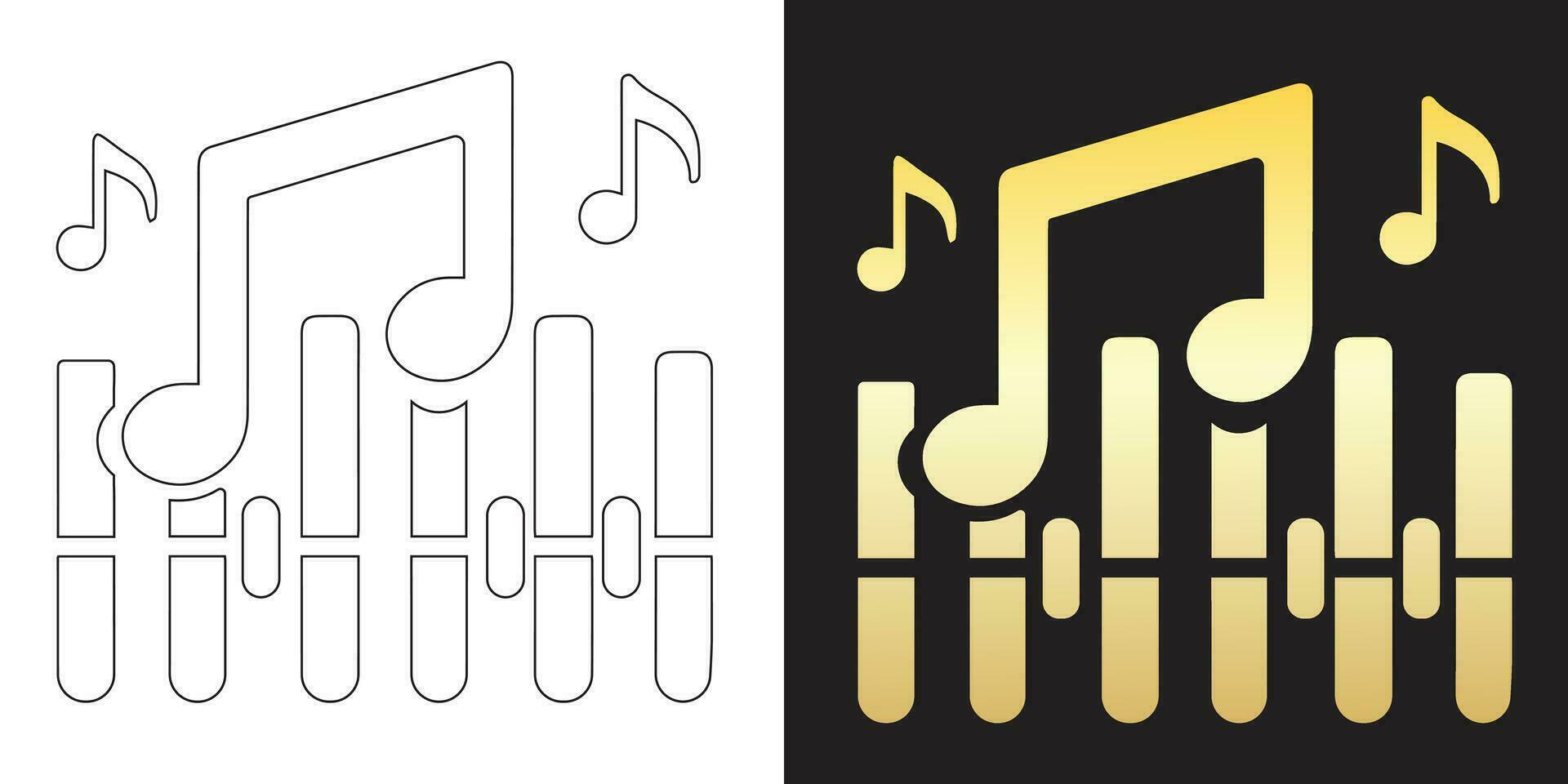 vektor illustration av en musik ikon logotyp design eller kreativ begrepp vektor
