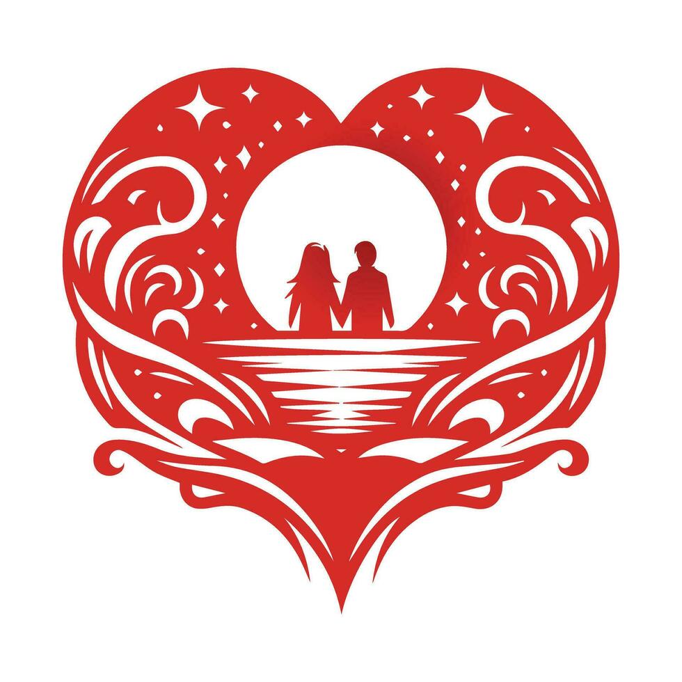 abstrakt glücklich Valentinstag Tag Logo, rot und schwarz Farbe Vektor Logo Design, glücklich Valentinstag Tag, Liebe Vektor Logo Design