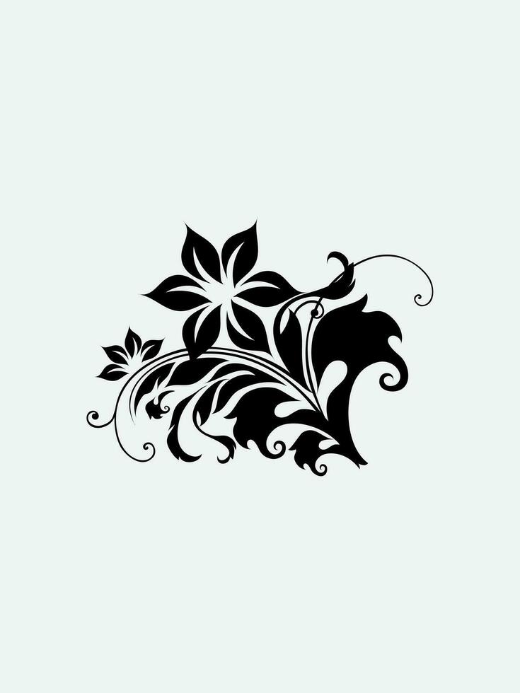 Blumen- Design Element Vektor schwarz und Weiß