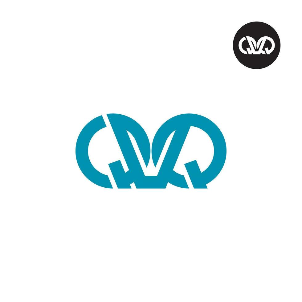 Brief qvq Monogramm Logo Design vektor