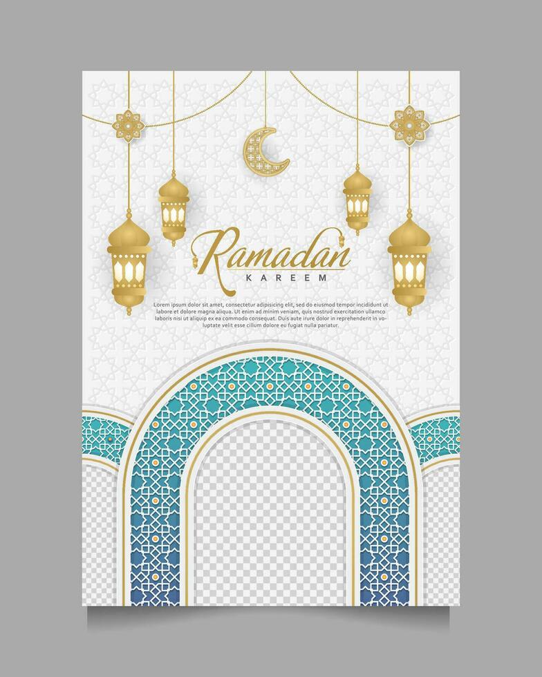 elegant Ramadan kareem Hintergrund, zum Poster, Rahmen Konzept, Flyer, Poster. vektor