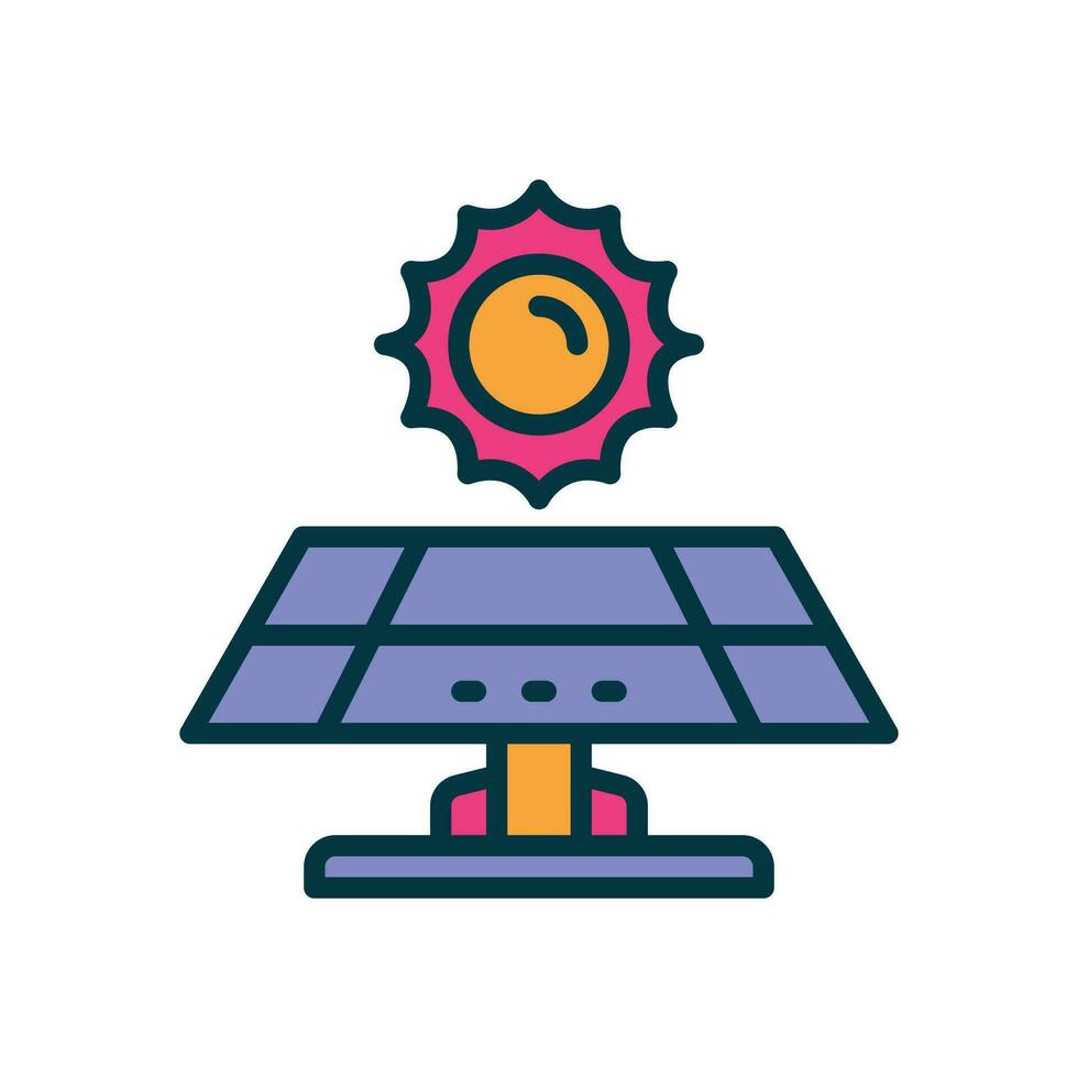 Solar- Panel Symbol. Vektor gefüllt Farbe Symbol zum Ihre Webseite, Handy, Mobiltelefon, Präsentation, und Logo Design.