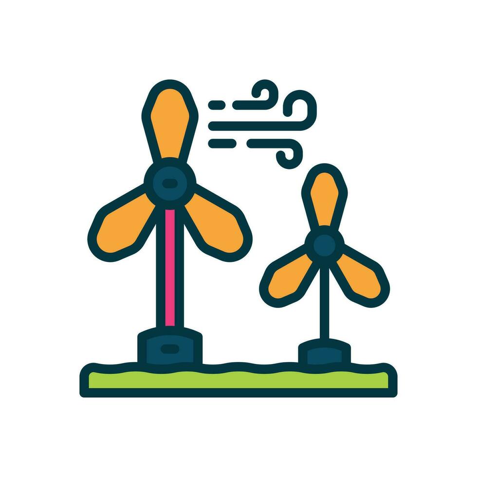 Wind Turbine Symbol. Vektor gefüllt Farbe Symbol zum Ihre Webseite, Handy, Mobiltelefon, Präsentation, und Logo Design.