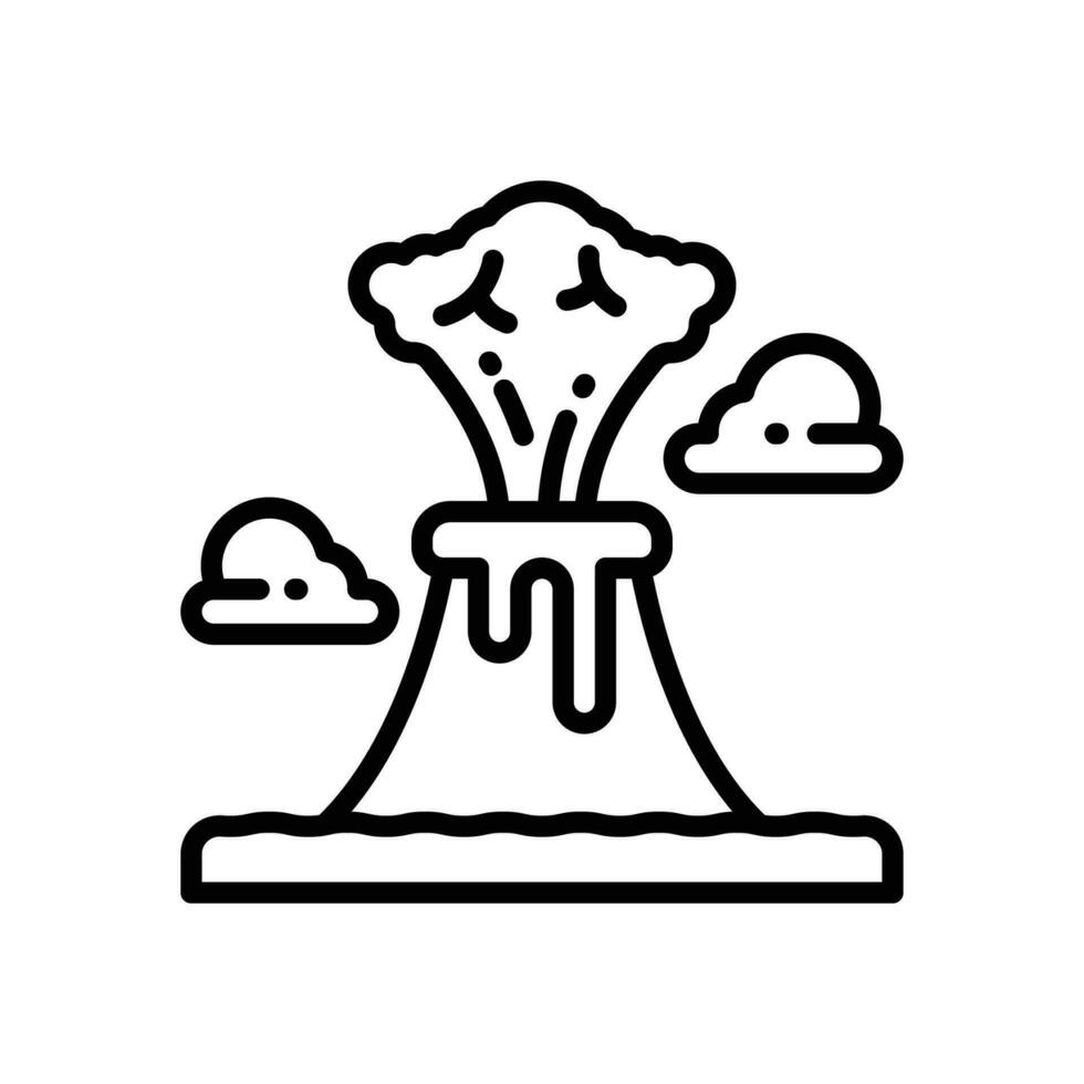 Vulkan Symbol. Vektor Linie Symbol zum Ihre Webseite, Handy, Mobiltelefon, Präsentation, und Logo Design.