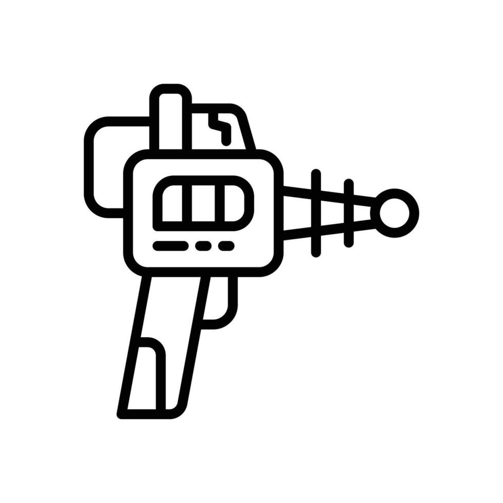 Laser- Gewehr Symbol. Vektor Linie Symbol zum Ihre Webseite, Handy, Mobiltelefon, Präsentation, und Logo Design.