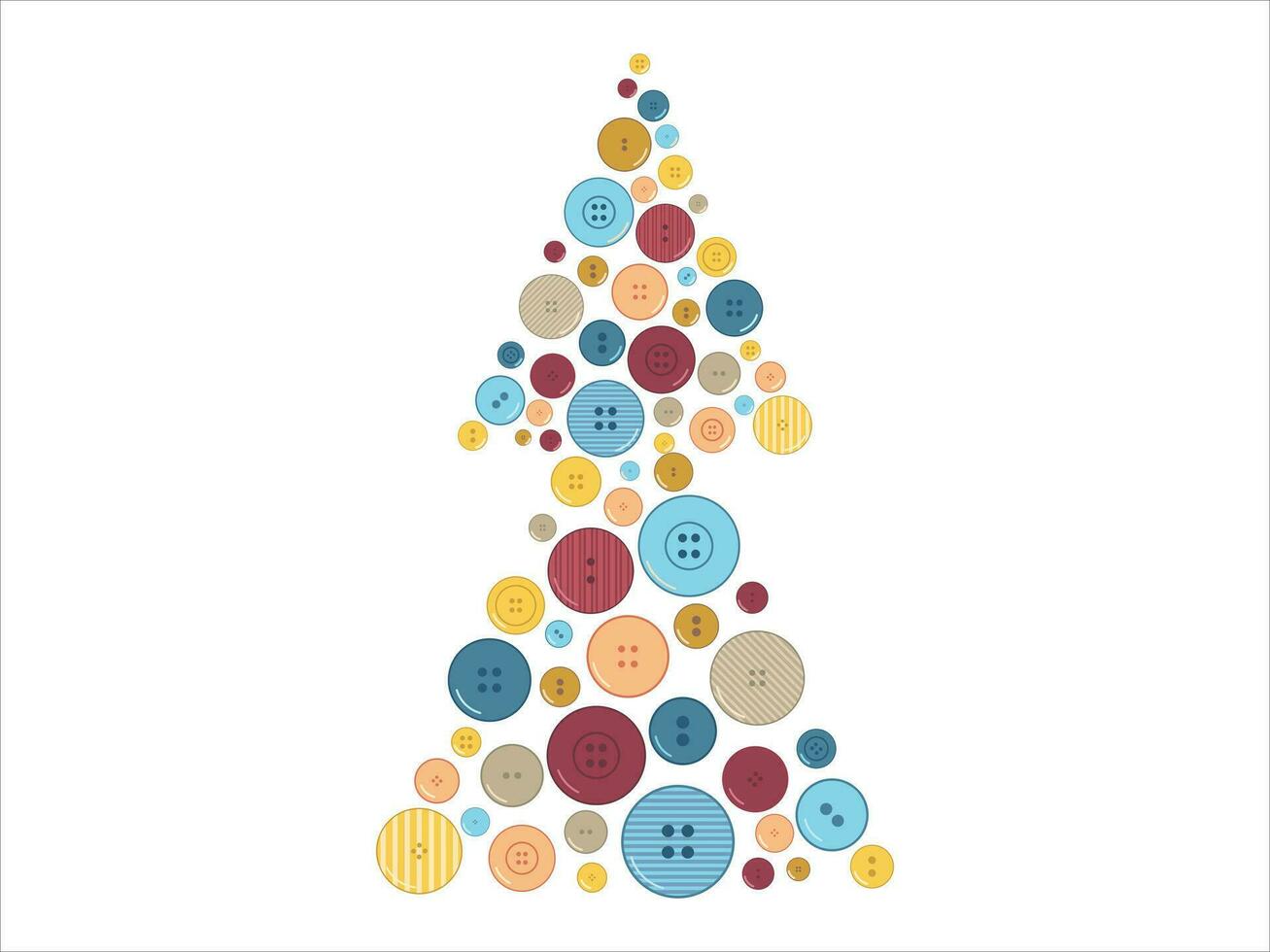 Öko freundlich Taste Weihnachten Baum Idee. Neu Jahr Dekorationen Vektor Illustration