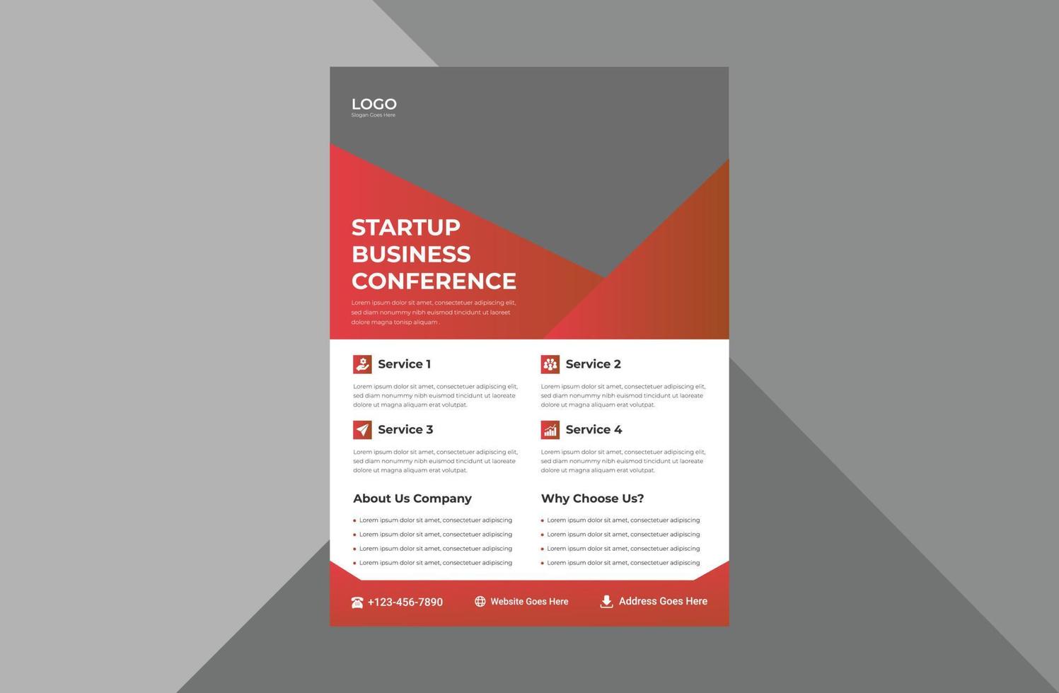 Designvorlage für Startup-Business-Flyer. Gestaltung von Broschüren für Geschäftsagenturen. A4-Vorlage, Broschürendesign, Cover, Flyer, Poster, druckfertig vektor