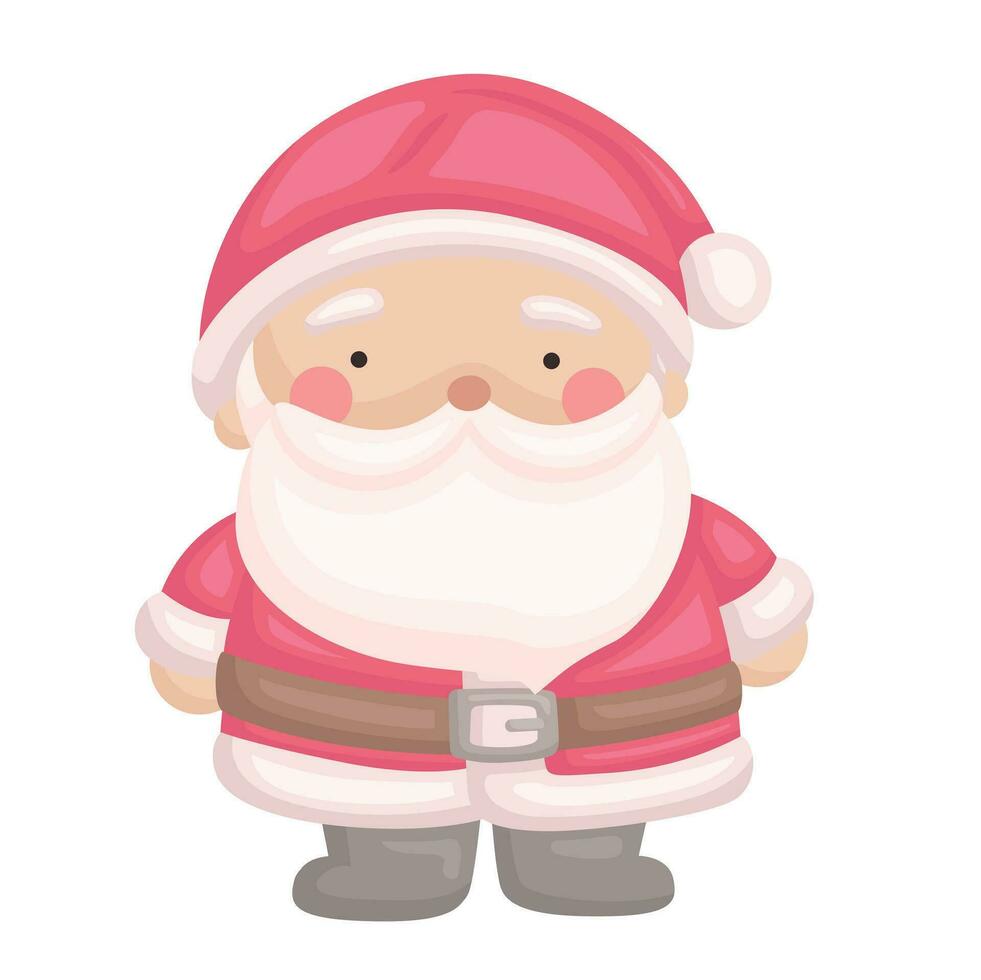 Weihnachten Charakter Santa claus im Rosa Dekoration Karikatur Illustration Vektor Clip Art Aufkleber