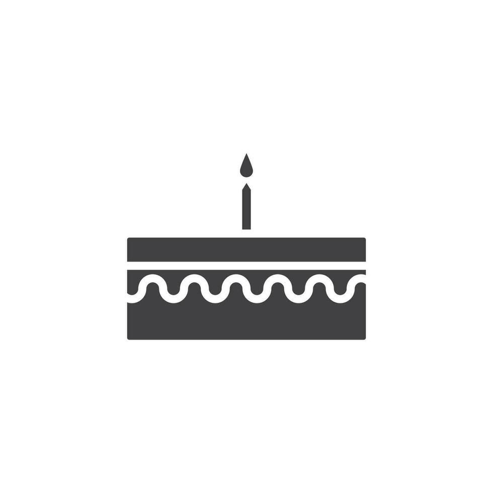 Geburtstag Kuchen Symbol. Zeichen zum Handy, Mobiltelefon Konzept und Netz Design. Gliederung Vektor Symbol. Symbol, Logo Illustration. Vektor Grafik