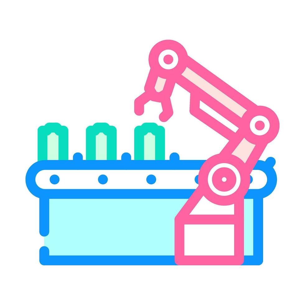 Batterie Herstellung Farbe Symbol Vektor Illustration