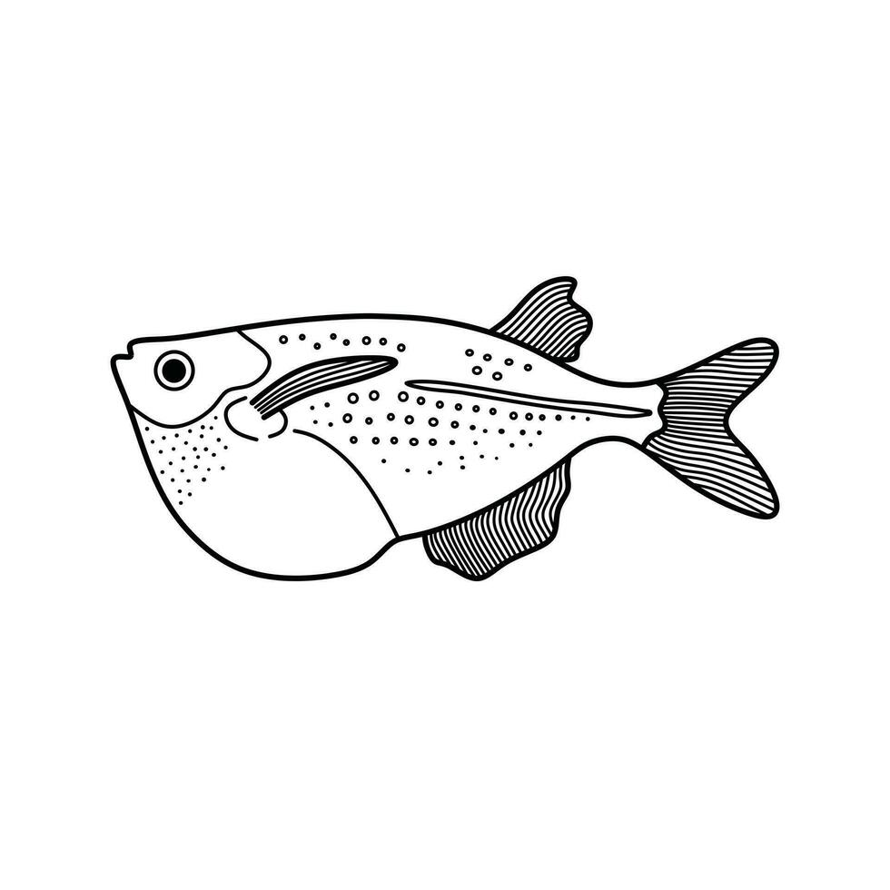 hand dragen tecknad serie vektor illustration hatchfish ikon isolerat på vit bakgrund