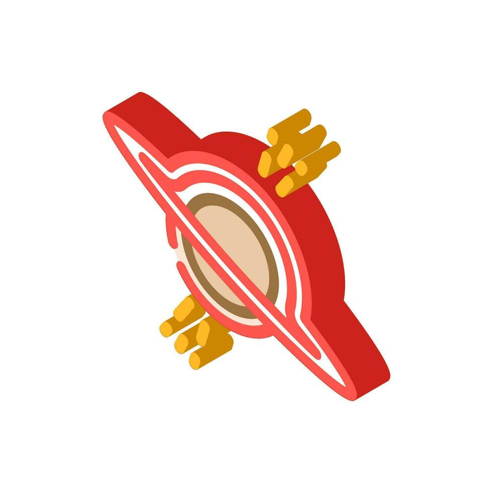 svart hål Plats utforskning isometrisk ikon vektor illustration