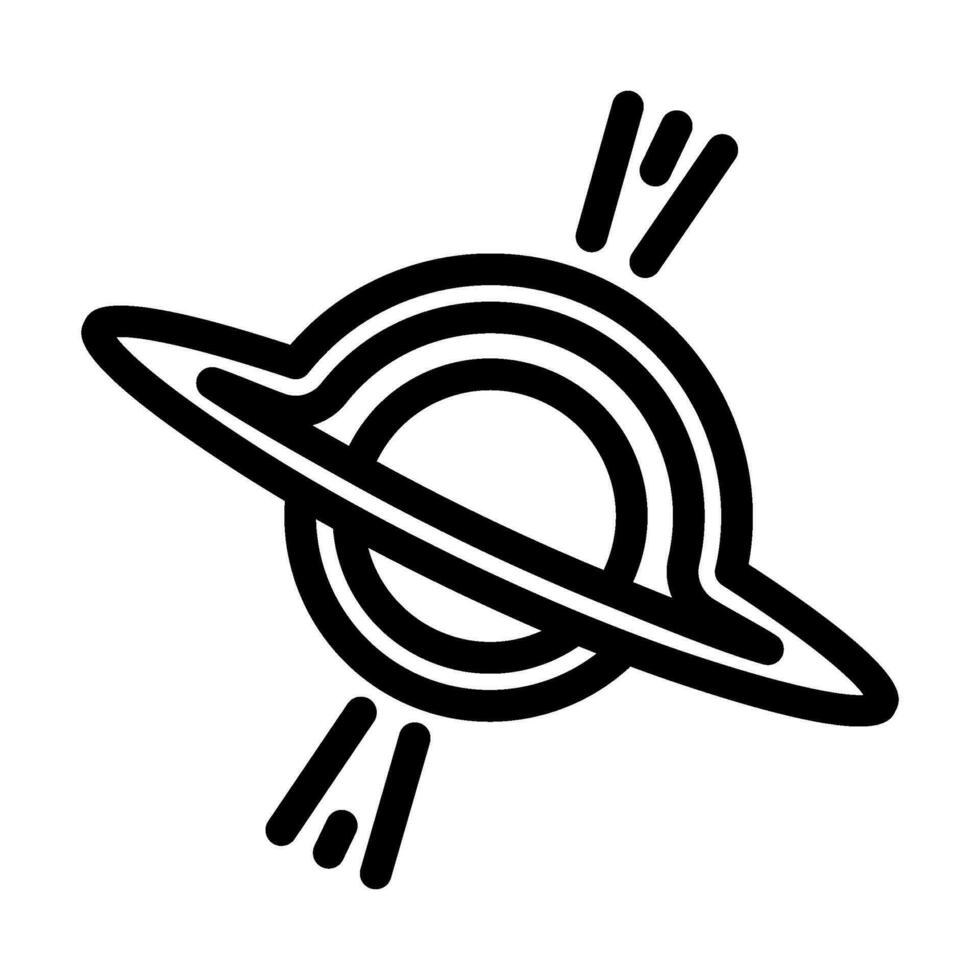 svart hål Plats utforskning linje ikon vektor illustration