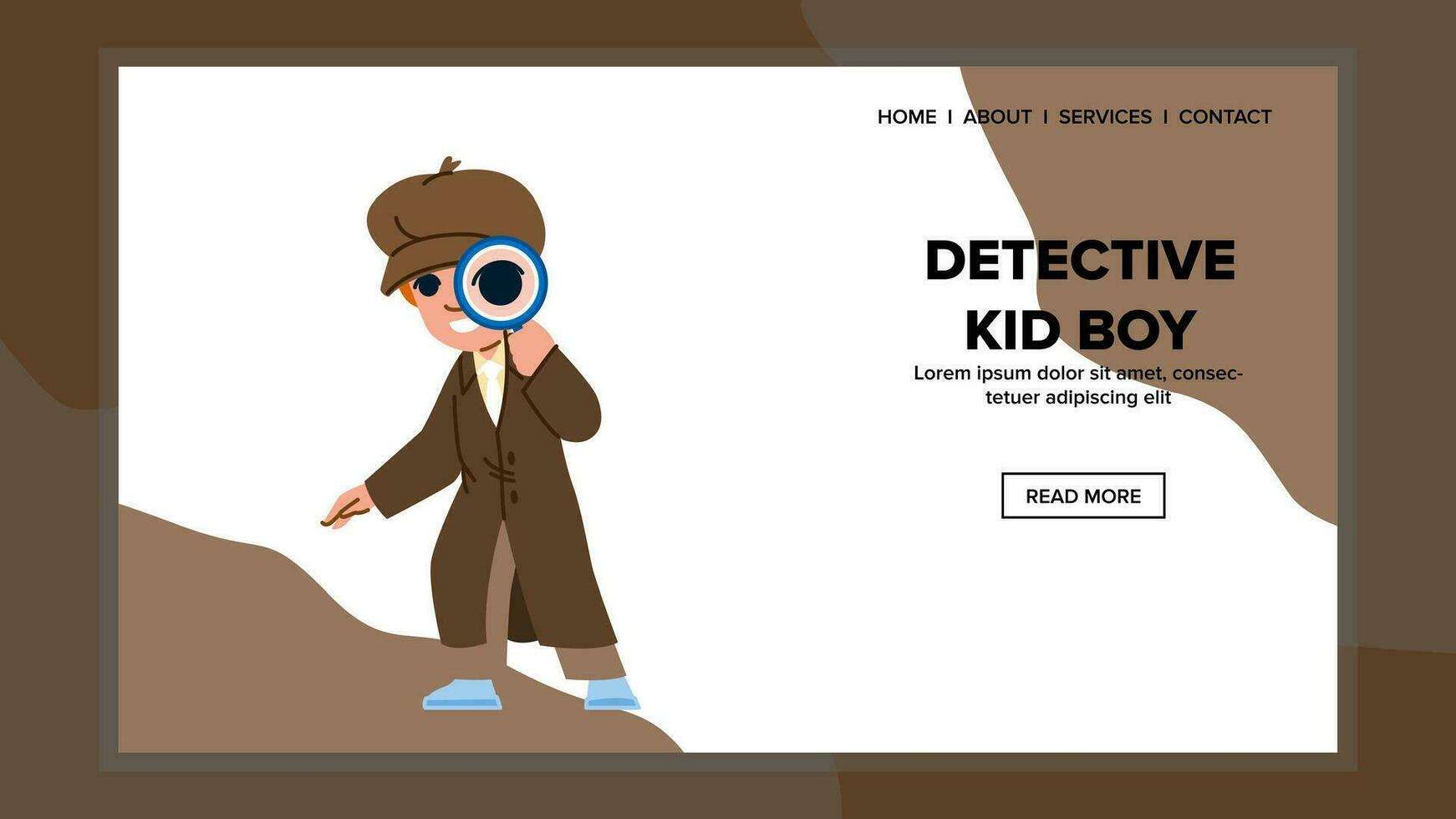 Suche Detektiv Kind Junge Vektor