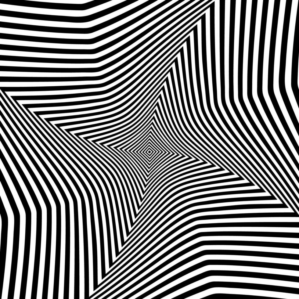 schwarz und Weiß optisch Illusion. abstrakt wellig Streifen Muster vektor