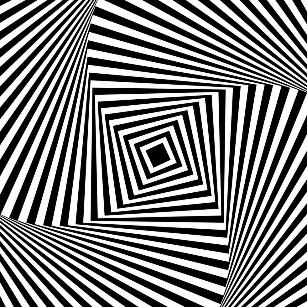 svart och vit optisk illusion. abstrakt vågig Ränder mönster vektor