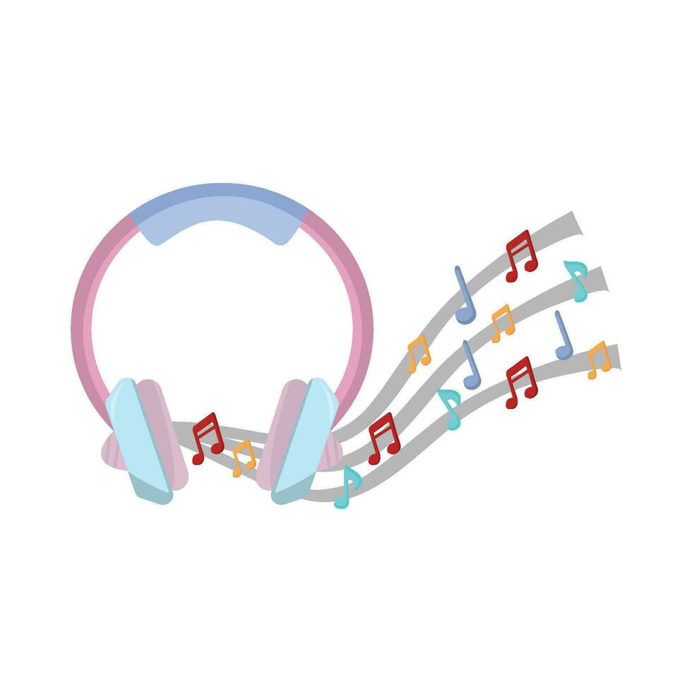 Kopfhörer mit Klang Musik- Illustration vektor